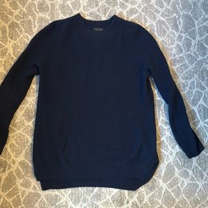 Ray & Bone  ribbed cashmere sweater with side vent.